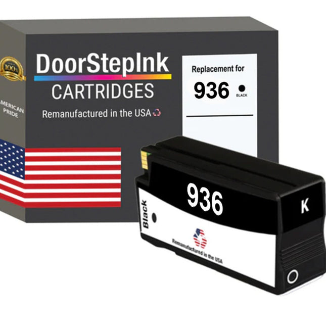 DoorStepInk Brand for HP 936 (4S6V2LN) Black Remanufactured in the USA Ink Cartridge