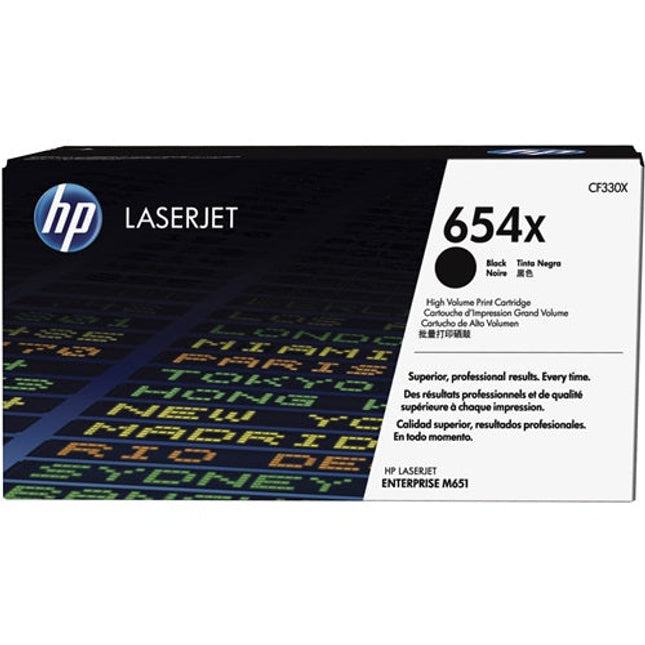 HP 654X High Yield Black Toner Cartridge, CF330X