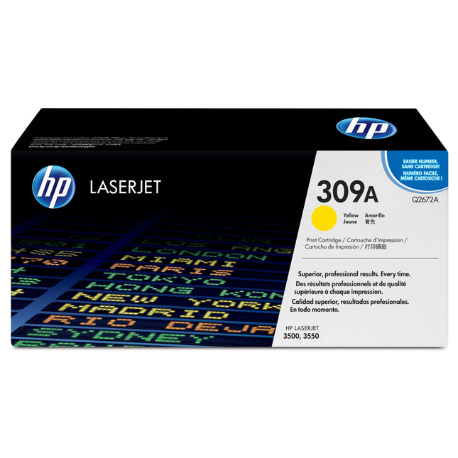 HP 309A Yellow Laser Toner Cartridge, Q2672A