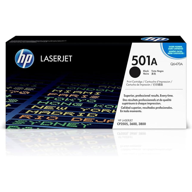 HP 501A High Yield Black LaserJet Toner Cartridge, Q6470A