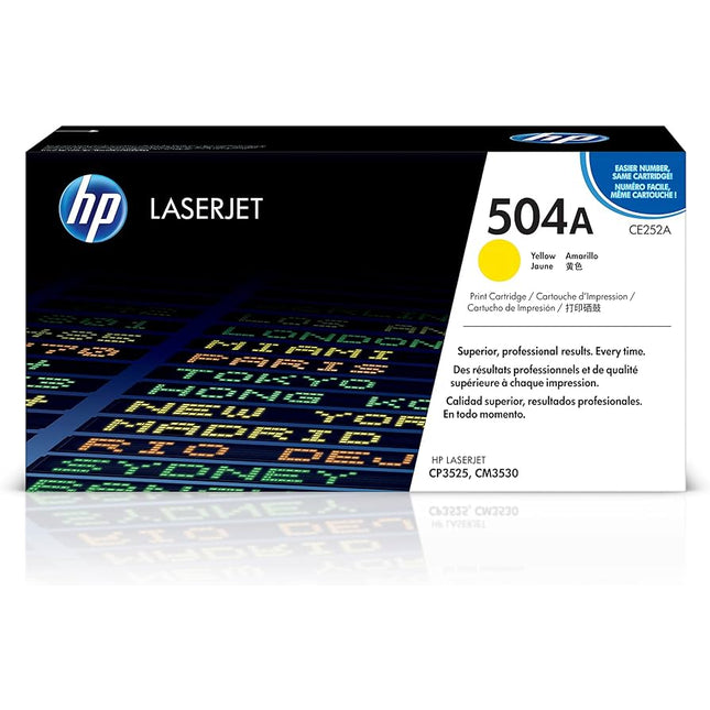 HP 504A High Yield Yellow LaserJet Toner Cartridge, CE252A