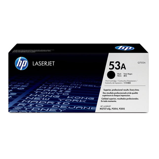 HP 53A Standard Yield Black LaserJet Toner Cartridge, Q7553A