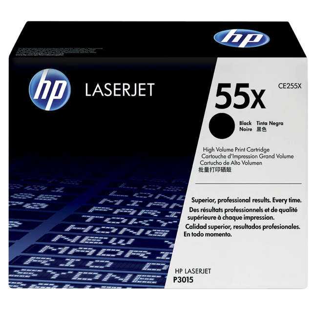 HP 55X High Yield Black LaserJet Toner Cartridge, CE255X 