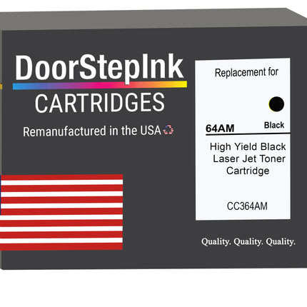 DoorStepInk Brand For HP 64AM High Yield Black Remanufactured in the USA LaserJet Toner Cartridge,CC364AM