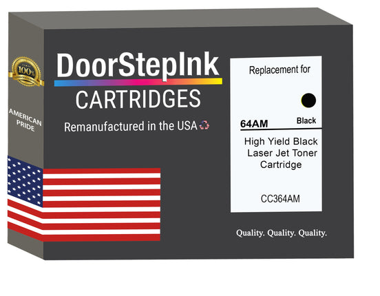 DoorStepInk Brand For HP 64AM High Yield Black Remanufactured in the USA LaserJet Toner Cartridge,CC364AM