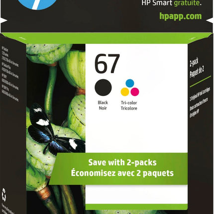 Original HP 67 Black and Color Ink Cartridge-2 Pack