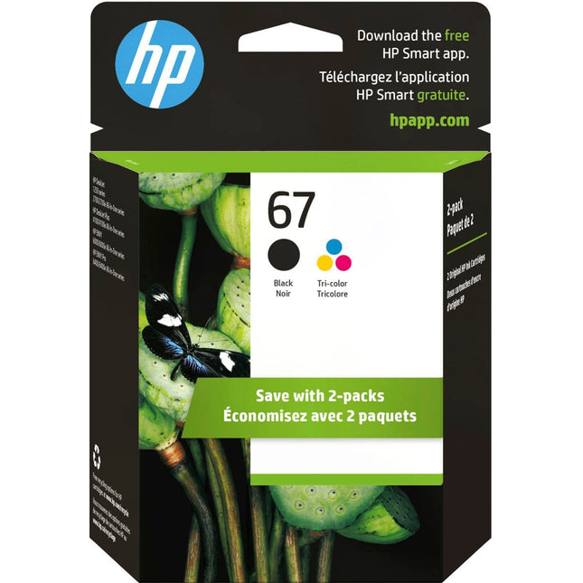 Original HP 67 Black and Color Ink Cartridge-2 Pack