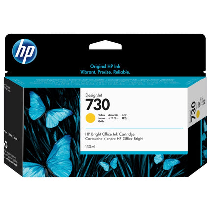 Original HP 730 130-ml (P2V64A) Yellow Ink Cartridge