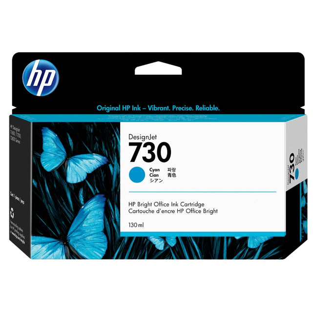 Original HP 730 130-ml (P2V62A) Cyan Ink Cartridge