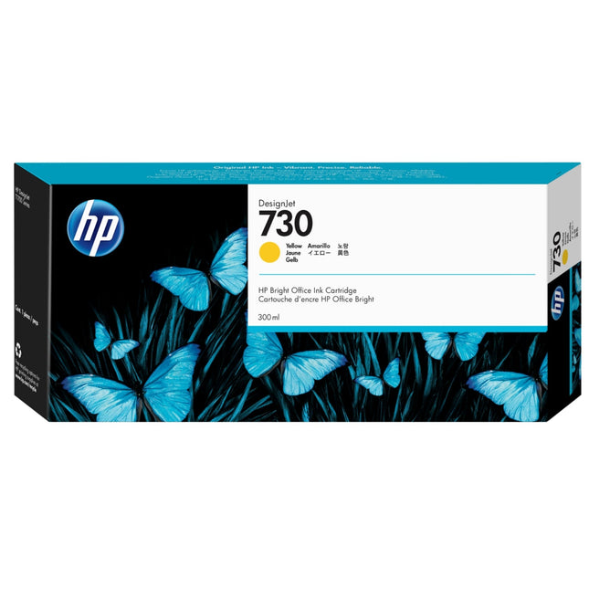 Original HP 730 300-ml (P2V70A) Yellow Ink Cartridge