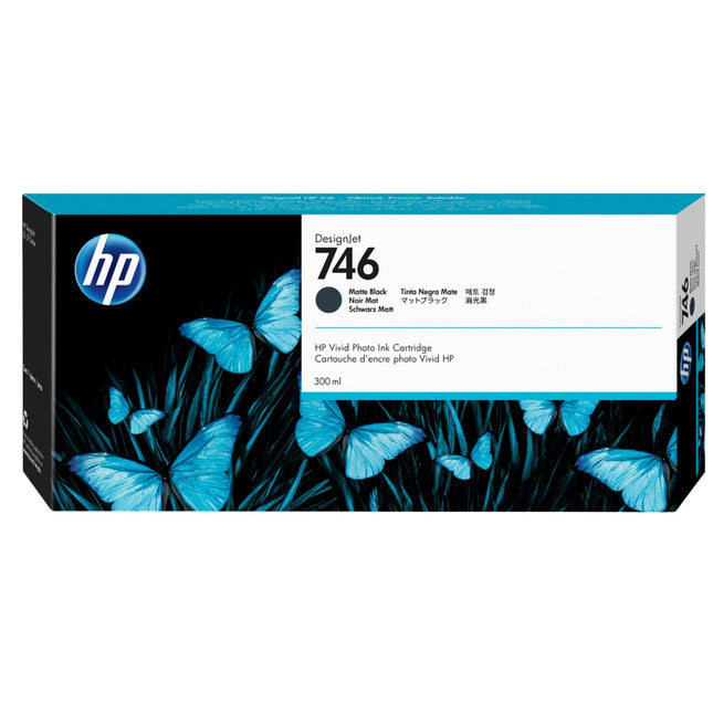 HP 746 300-ml Matte Black DesignJet Inkjet Cartridge, P2V83A