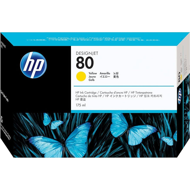 Original HP 80 (C4873A) 175ml Yellow Ink Cartridge