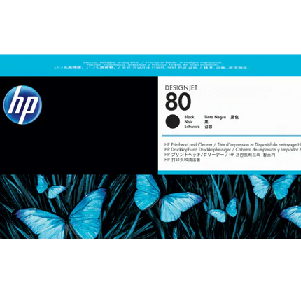 HP 80 (C4820A) Black Printhead & Printhead Cleaner