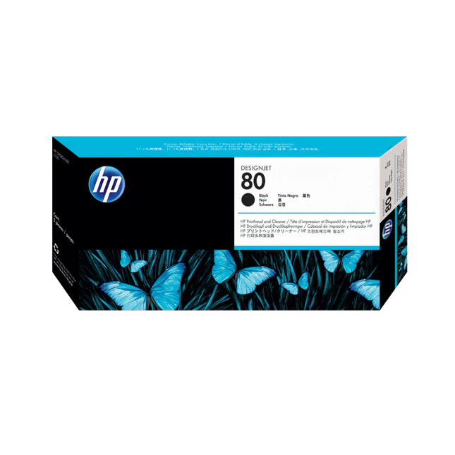 HP 80 (C4820A) Black Printhead & Printhead Cleaner