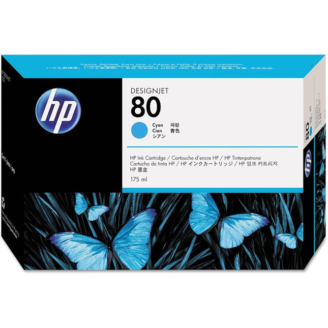 Genuine HP 80 175ml Cyan DesignJet Ink Cartridge, C4872A