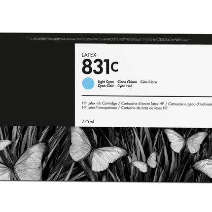 Original HP 831C 775-ml High Yield Light Cyan Ink Cartridge, CZ698A