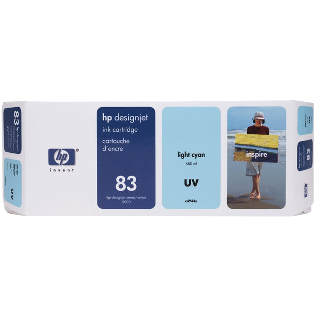Original HP 83 UV 680-ml (C4944A) Light Cyan Ink Cartridge