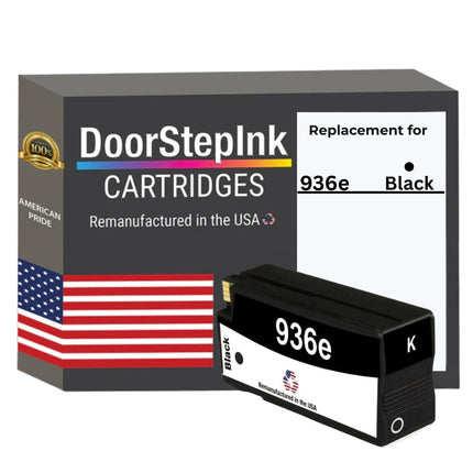 DoorStepInk Brand for HP 936e High Yield Black Remanufactured in USA Ink Cartridge, 4S6V6LN
