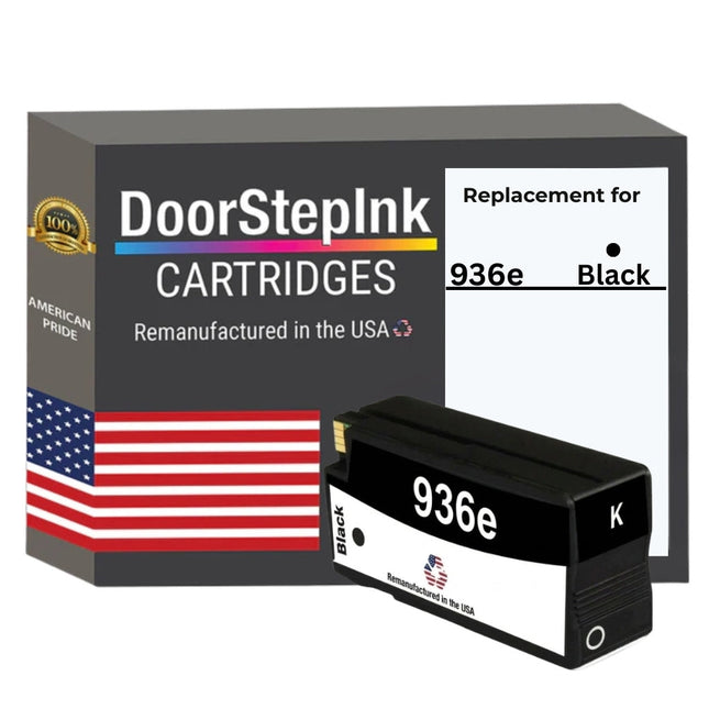 DoorStepInk Brand for HP 936e High Yield Black Remanufactured in USA Ink Cartridge, 4S6V6LN