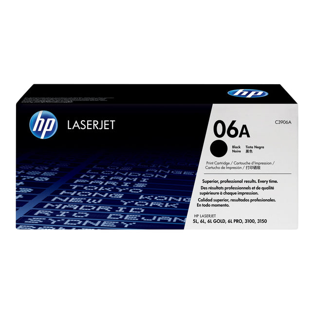 HP 06A Black LaserJet Toner Cartridge, C3906A