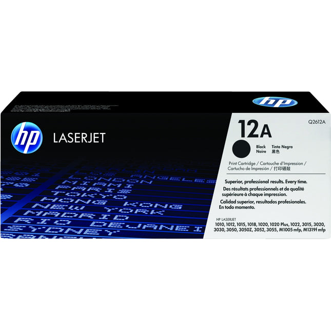 HP 12A High Yield Black LaserJet Toner Cartridge, Q2612A