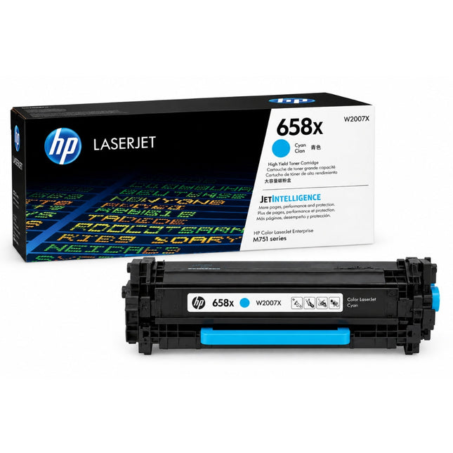 Original HP 658X High-Yield Cyan Toner Cartridge, W2007X