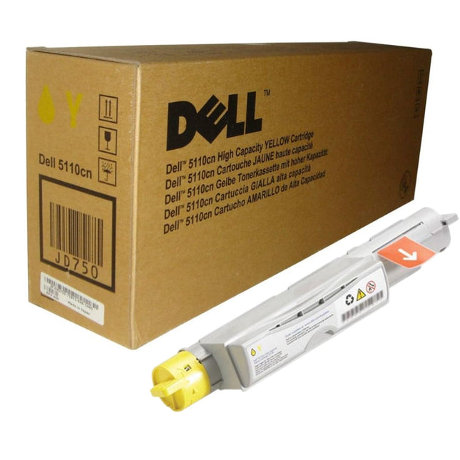 Genuine Dell 5110CN High Yield yellow Toner Cartridge, JD750