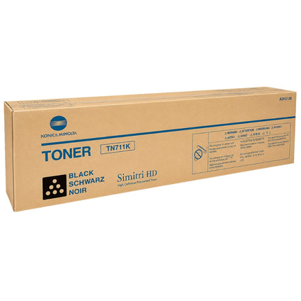 Konica-Minolta TN711K Black Toner Cartridge, A3VU130