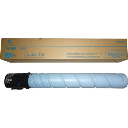 Original Konica Minolta TN321C Standard Yield Cyan Toner Cartridge, A33K430