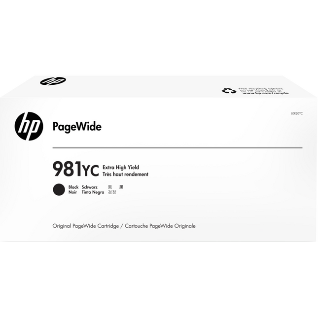 Original HP 981YC Extra High Yield Black PageWide Cartridge, L0R20YC