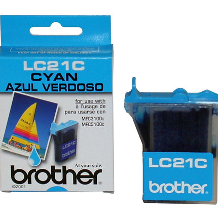 Original Brother LC21 Innobella Standard Yield Cyan Ink Cartridge, LC21C
