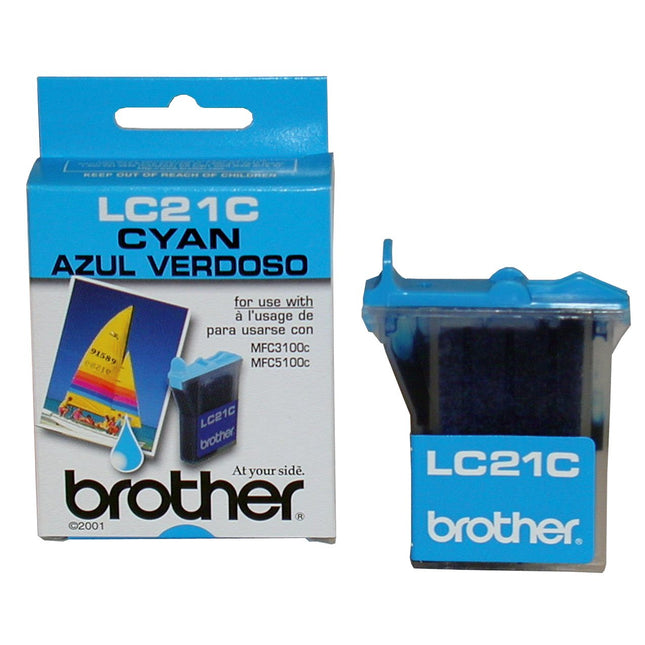 Original Brother LC21 Innobella Standard Yield Cyan Ink Cartridge, LC21C
