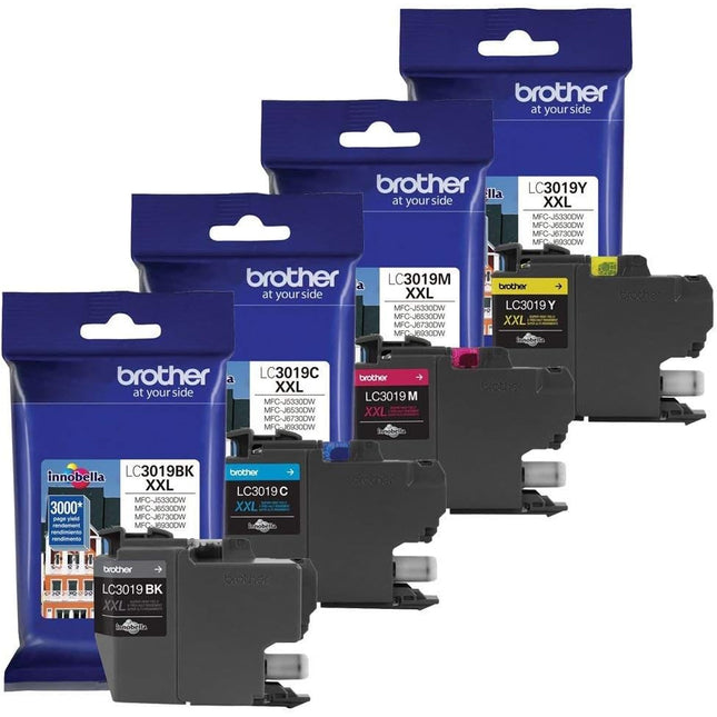 Genuine Brother LC3019 Super High Yield Color Ink 4-Pack 