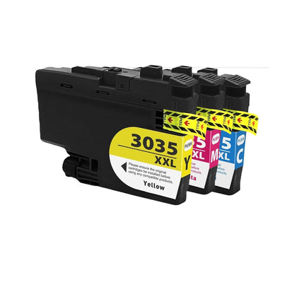 Original Brother LC3035XXL High Yield Tri-Color Ink Cartridge-Pack-3