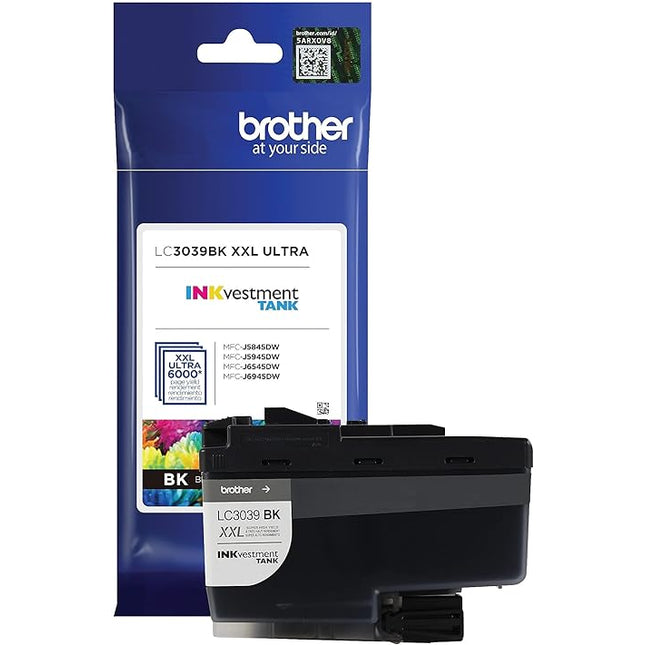 Genuine Brother LC3039 Ultra High Yield Black Ink Cartridge, LC3039BK