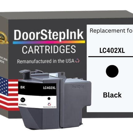 DoorStepInk Brand for Brother LC402XL Black High Yield Remanufactured in USA Inkjet Cartridge
