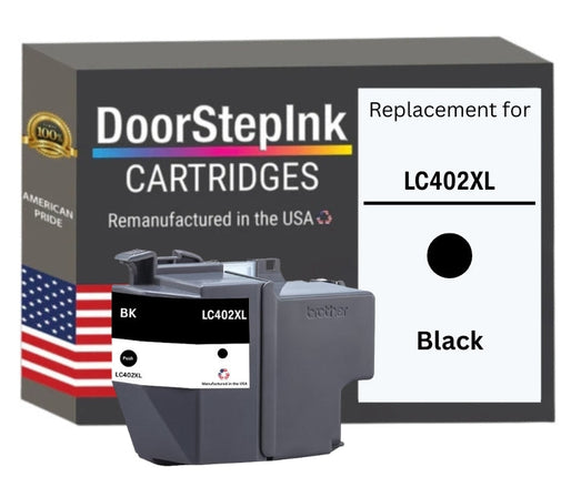 DoorStepInk Brand for Brother LC402XL Black High Yield Remanufactured in USA Inkjet Cartridge