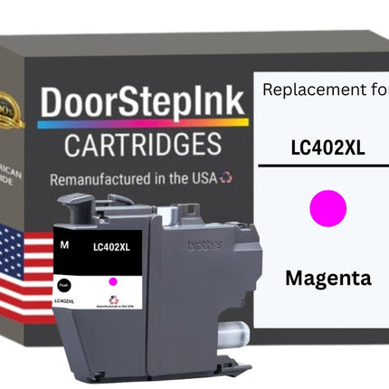 DoorStepInk Brand for Brother LC402XL Magenta High Yield Remanufactured in USA Inkjet Cartridge