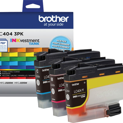 Brother Standard-Yield Tri-Color Ink Cartridge LC404 3.pk