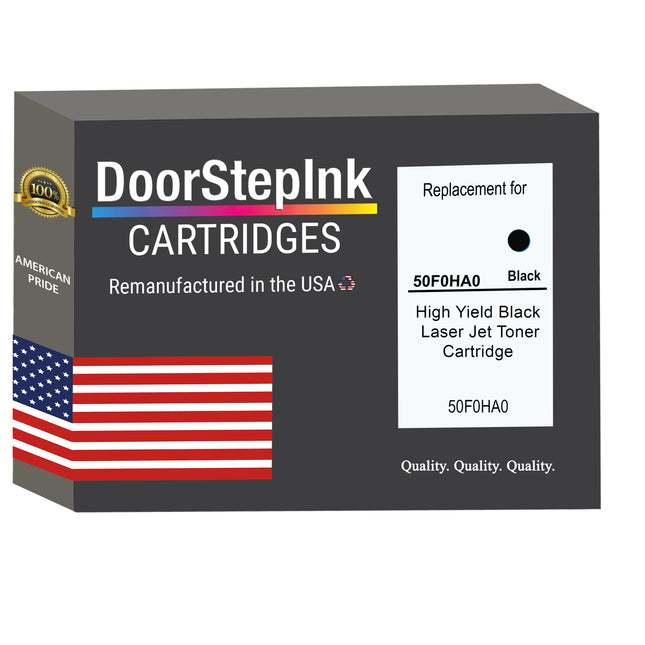 DoorStepInk Brand For Lexmark 50F0HA0 High Yield Black Remanufactured in the USA LaserJet Toner Cartridge,50F0HA0