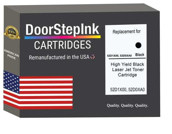 DoorStepInk Brand For Lexmark 52D1X00, 52D0XA0 High Yield Black Remanufactured in the USA LaserJet Toner Cartridge,52D1X00, 52D0XA0