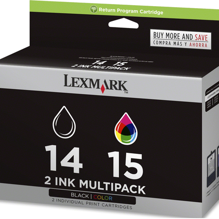Lexmark #14 (18C2100) & #15(18C2110) Black and Color Ink