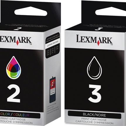 Lexmark Lexmark #2 (18C0190) Color & #3 (18C1530) Black Ink Cartridges
