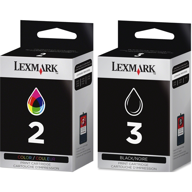 Lexmark Lexmark #2 (18C0190) Color & #3 (18C1530) Black Ink Cartridges