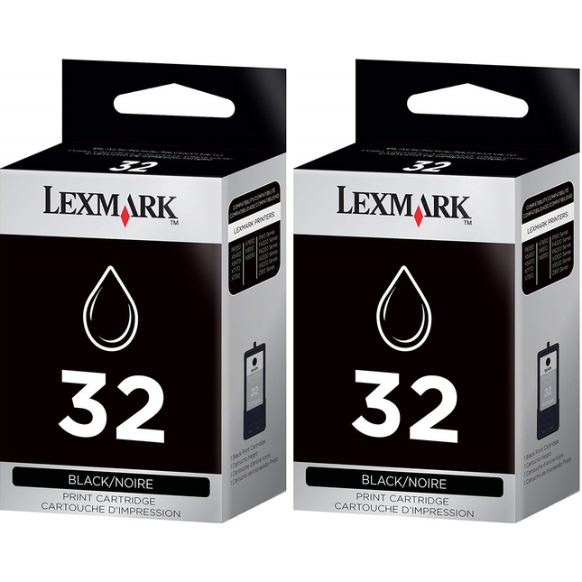 Lexmark (18C0533) NO.32 Ink Cartridges (Black, 2-Pack)