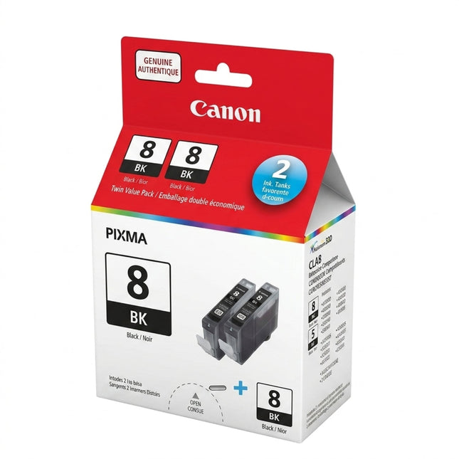 Original Canon CLI-8 Standard Yield Black (2-Pack) Ink Tank, 0620B037