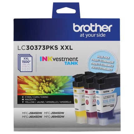 Original Brother LC3037XXL Extra High Yield Tri-Color Ink Cartridge-Pack-3