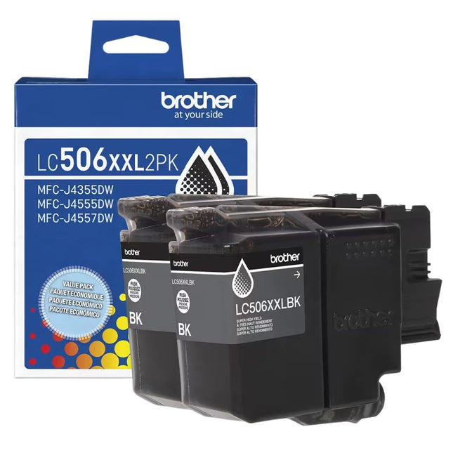 Original Brother LC506XXL Extra High Yield Black Ink Cartridge-2 Pack