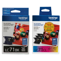 Original Brother LC71 Black, Cyan, Magenta, Yellow Ink Cartridges