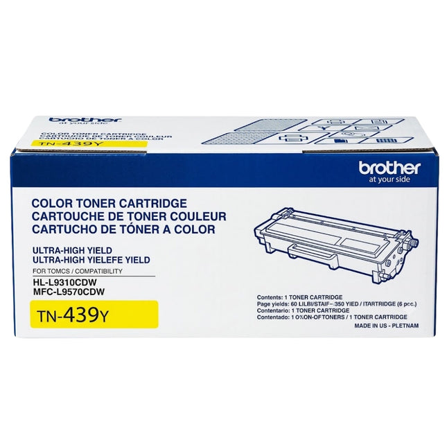 Original Brother TN-439 Extra High Yield Yellow Toner Cartridge, TN439Y